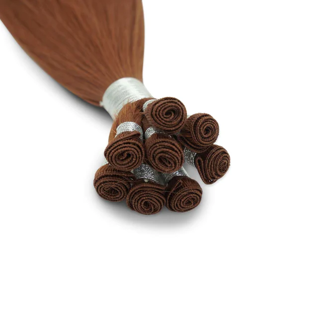 Hand Tied Weft Chestnut Brown A++