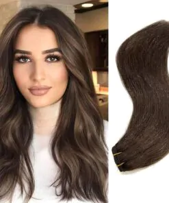 Hand Tied Weft Dark Brown A++